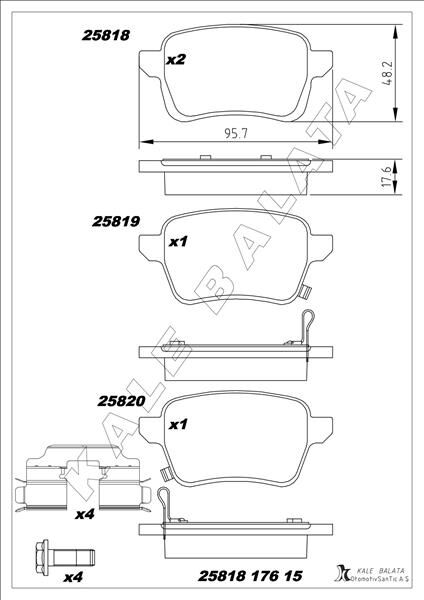 ARKA FREN BALATASI OPEL CORSA E 14>19 ADAM 14&g...