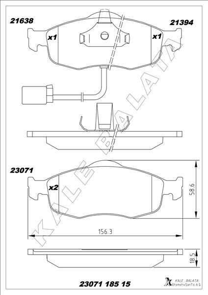 FREN BALATASI ÖN FORD MONDEO 93> (KABLOSUZ)