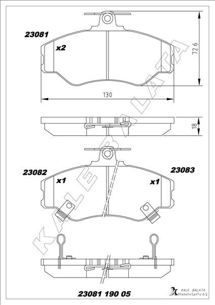 BALATA ÖN H-100 MİNİBÜS/OTOBÜS-PANELVAN/VAN-PALATF...
