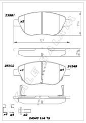 ÖN BALATA CORSA D (BÜYÜK TİP) 1.3 CDTI 07/06=> ...