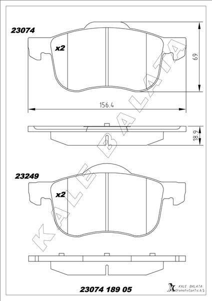 ÖN BALATA VOLVO S60 (00-10) S80 (98-06) V70 (97-07...