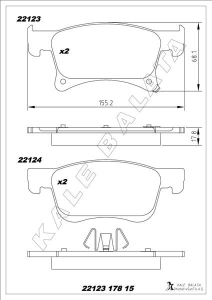 ÖN FREN BALATASI ADAM 14>CORSA E 14> (15 İNÇ...