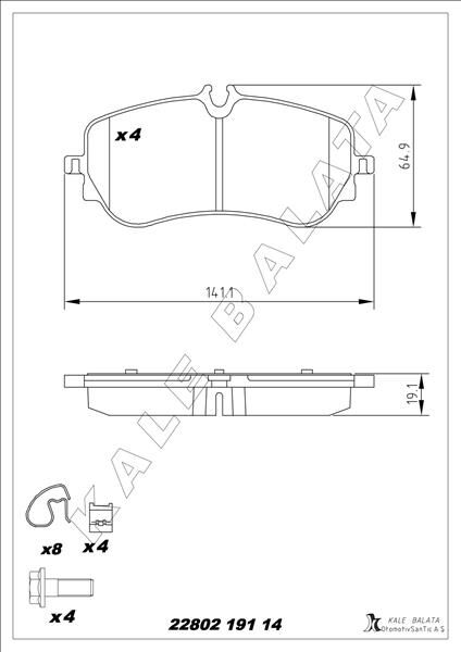 BALATA ARKA TGE PANELVAN / VAN-PLATFORM ŞASİ 16-