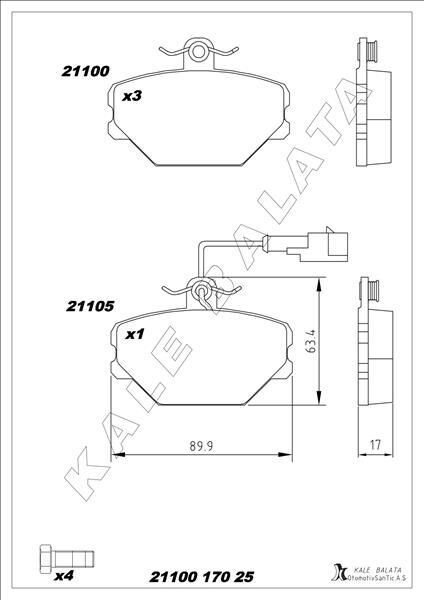 ÖN BALATA FİŞLİ TMPR-TİPO UNO 1.4-1.6 PANDA (85-04...