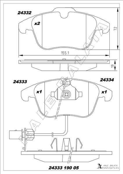 ÖN FREN BALATASI TIGUAN-Q3 2007=>