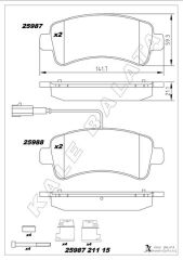 DİSK FREN BALATASI (ARKA) JUMPER 2.0D/2.2D3.0D 04/...