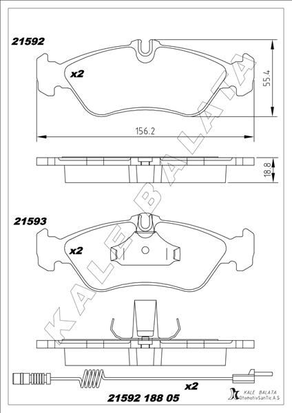 FREN BALATASI ARKA MERCEDES SPRINTER B901>B904 ...
