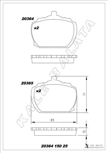 ÖN BALATA TRANSIT 2.0 2.5D P100 (65-92)