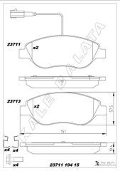 ÖN FREN BALATASI (FİŞLİ) FIAT BRAVO II 08>14 EG...