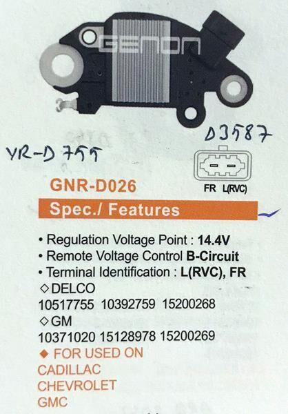 12V CADILLAC-CHEVROLET-GMC (L(RVC) FR)