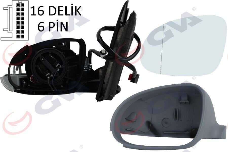 DIŞ DİKİZ AYNASI SOL GOLF 03> ELEKTRİKLİ+ISITMA...