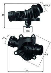 TERMOSTAT E46-E87-E90-E91-E92-E93-E60-E61-E63-E64-E65-E66-X3 E83-X5 E53-X5 E70-X6 E71 M47N-M47N2-M57N-M57N2 03-16