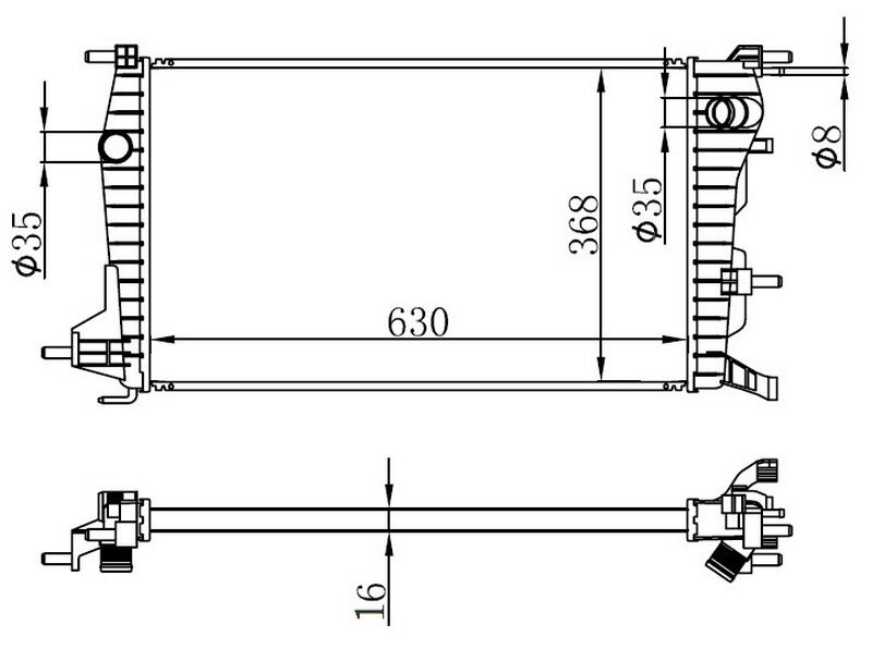 RADYATÖR BRAZİNG FLUENCE 1.5 DCİ (MEK) (630x368x16...