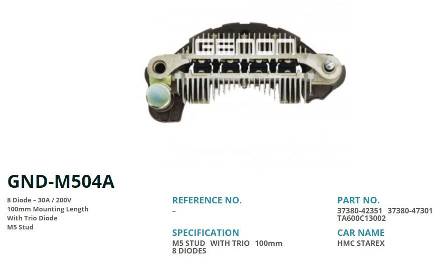 110 AMP HYUNDAI STAREX YENI MODEL 100mm (8 DIOT) M...