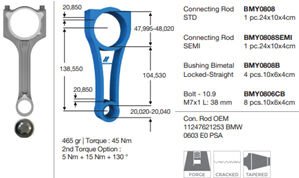 PISTON KOLU BMW N13 F20 F21 F30 MINI N18 R55 R56 R...