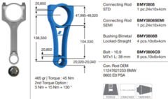 PISTON KOLU BMW N13 F20 F21 F30 MINI N18 R55 R56 R...