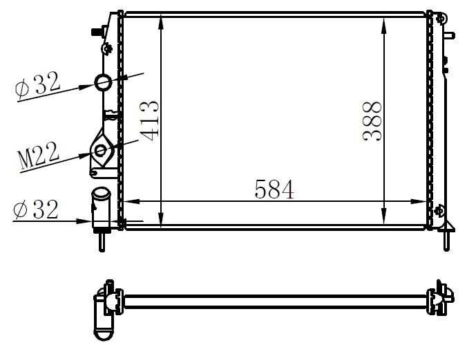 RADYATÖR MGN I-SCENIC 1.4-1.6-1.8-2.0 16V (AC+MEK)...