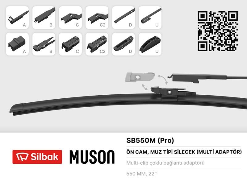 SİLECEK SÜPÜRGESİ MUZ TİPİ GRAFİTLİ 550mm 6 APARAT...